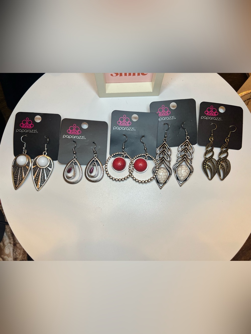 Lot of 5 Paparazzi Mixed-Style Earrings Lot A038